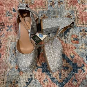 Wild Fable Glittering Silver Wedges